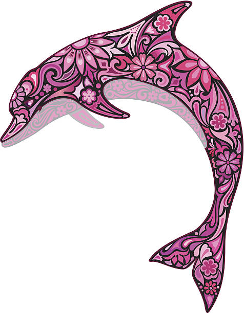 476x612 Pink Dolphin Clipart