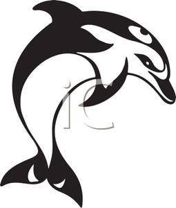 255x300 Art Image Black And White Dolphin