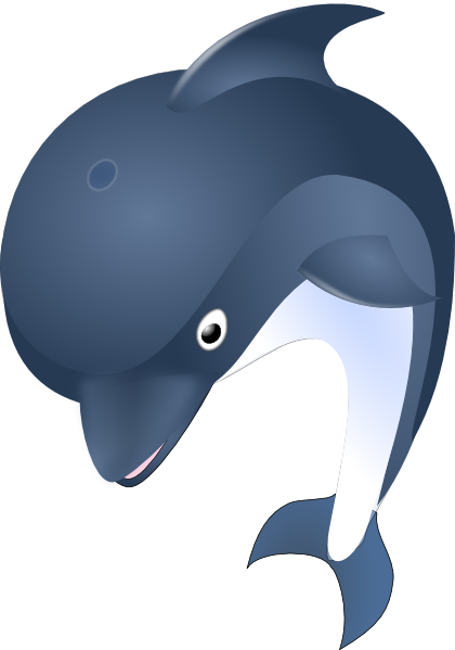420x599 Free Jumping Blue Dolphin Clip Art