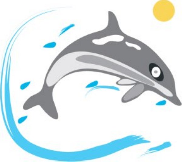 600x533 Free Simple Blue Dolphin Clip Art