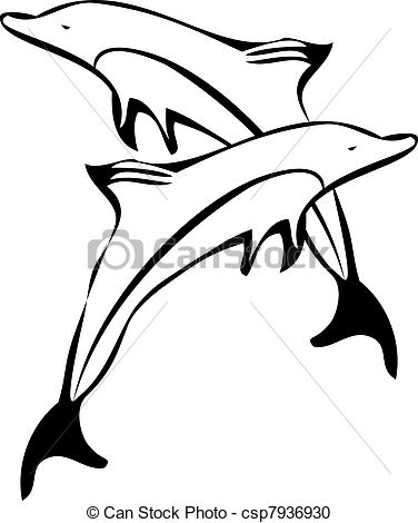 376x470 Dolphin Clipart Line Drawing