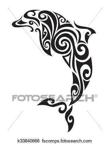 359x470 Dolphin Tattoo Tribal Style Clip Art Royalty Free. 36 Dolphin
