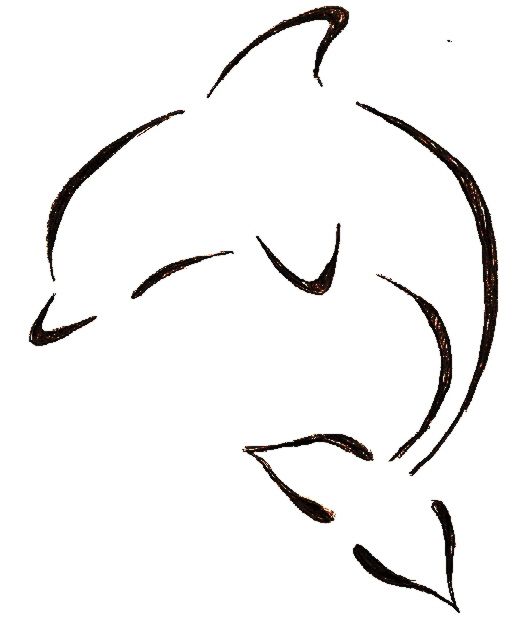 530x638 Best Dolphin Outline