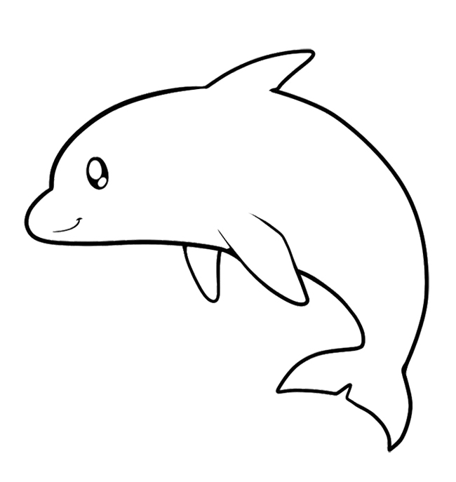 650x687 Dolphin Outline Coloring Pages