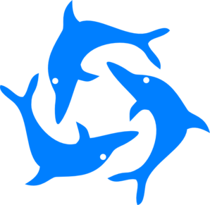 298x291 Jumping Dolphins Clip Art
