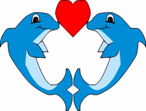 299x228 Kissing Dolphins Clip Art
