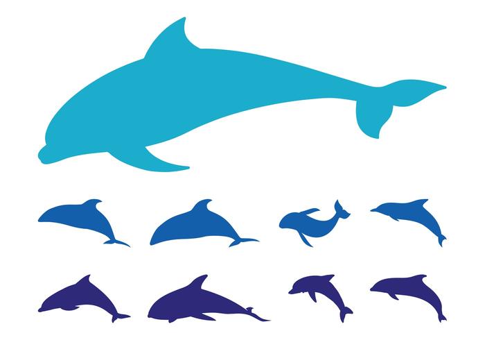 700x490 Dolphins Silhouette Set