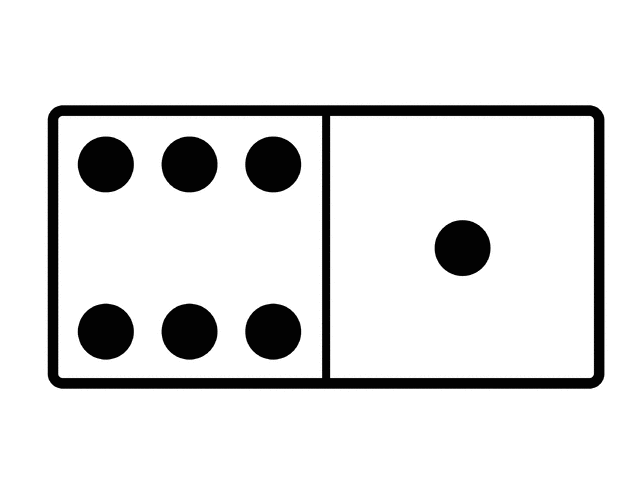 640x494 Domino With 6 Spots Amp 1 Spot Clipart Etc