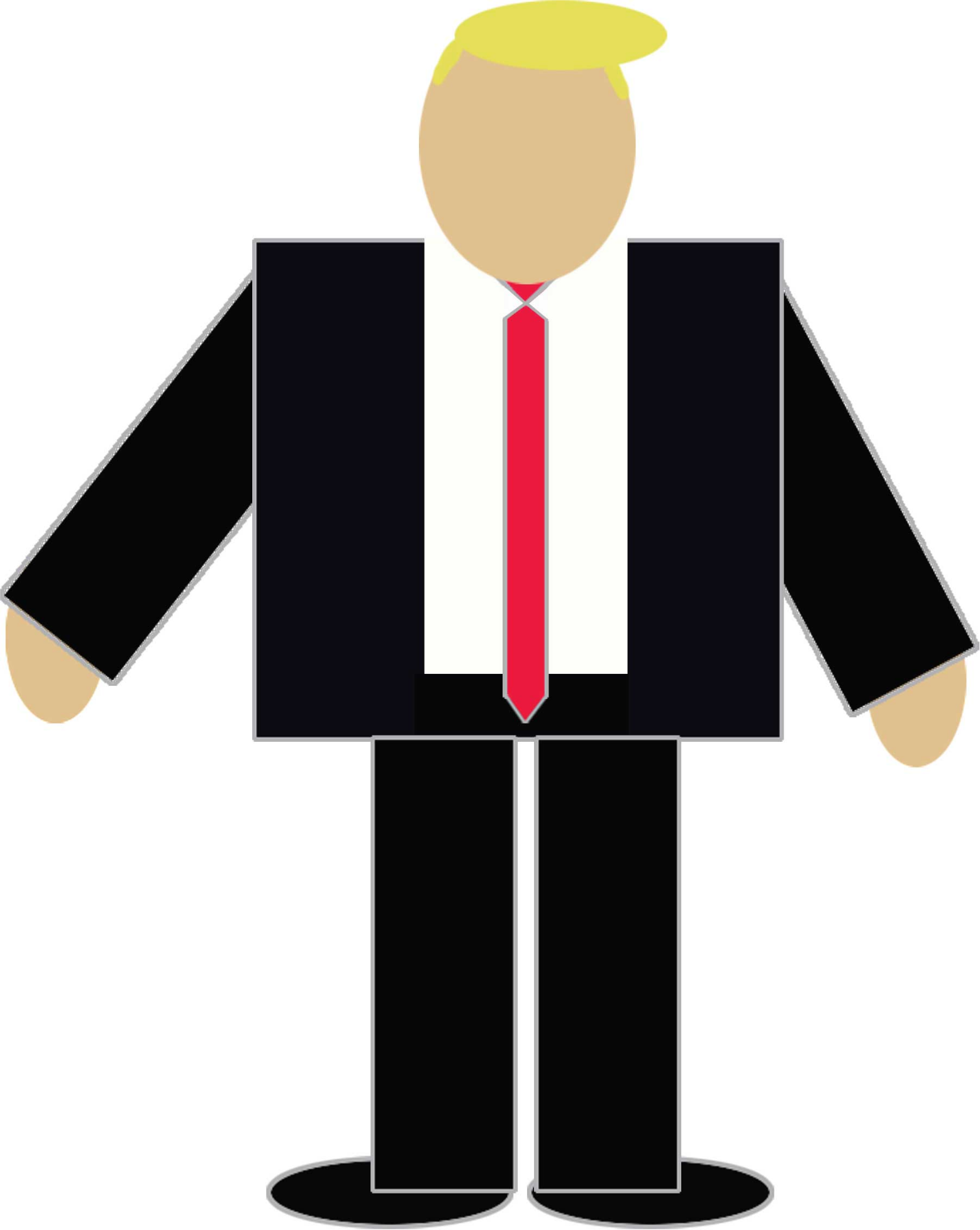 1558x1955 Cartoon Block Figure President Donald Trump Free