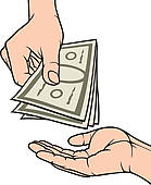 139x170 Clip Art Of Hands Giving Amp Receiving Money K13610259