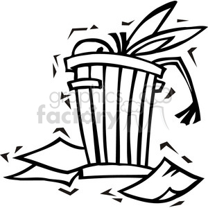 300x300 Royalty Free Black And White Democrat Donkey In A Trash Can 385747