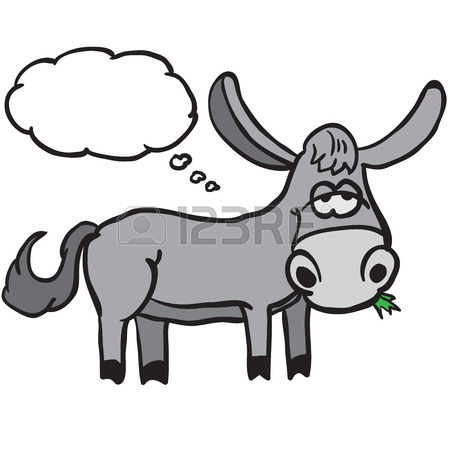 450x450 Simple Black And White Donkey Cartoon Royalty Free Cliparts