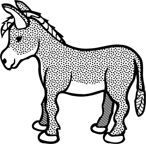 500x494 Spotty Donkey Line Art Vector Clip Art Public Domain Vectors