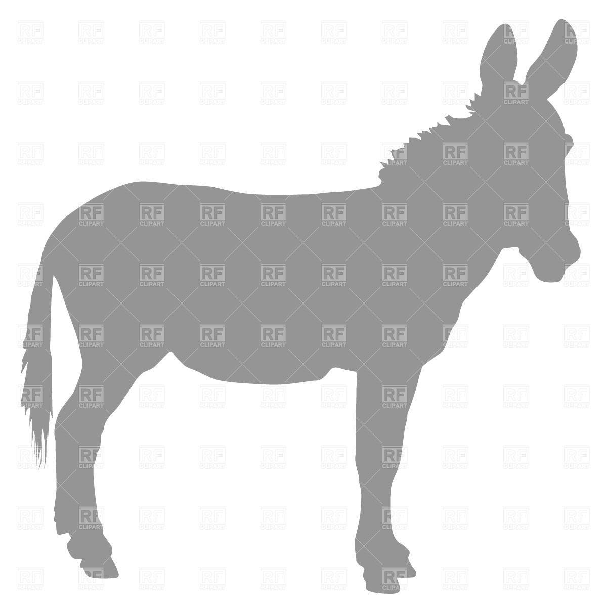 1200x1200 Donkey Profile Royalty Free Vector Clip Art Image