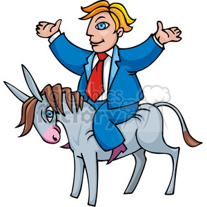 300x300 Royalty Free Democrat Riding A Donkey 385759 Vector Clip Art Image