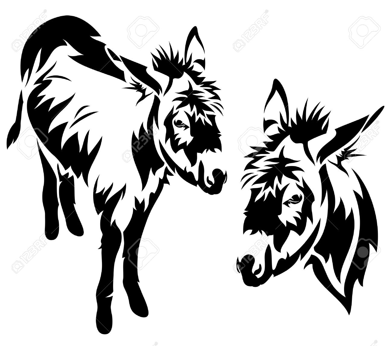 1300x1146 Clipart Donkey With Elephant Black And White Collection
