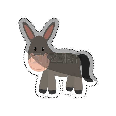 450x450 Donkey Animal Cartoon Icon Vector Illustration Graphic Design