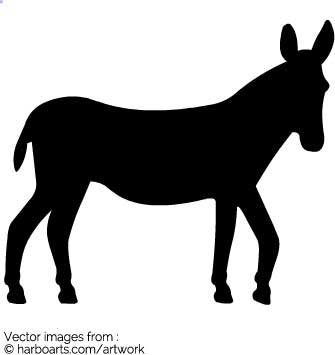 335x355 Download Donkey Standing Silhouette