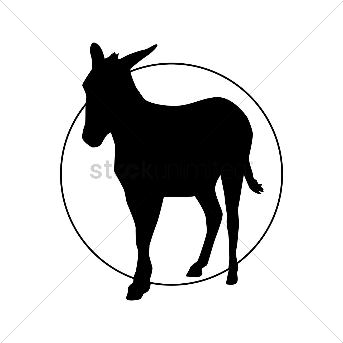 1300x1300 Silhouette Of Donkey Vector Image