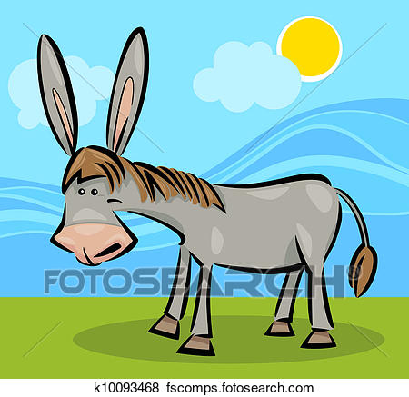 450x437 Clip Art Of Cartoon Illustration Of Donkey K10093468