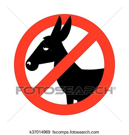 450x470 Clip Art Of Stop Donkey. Ban Stupid People. Prohibited Fool