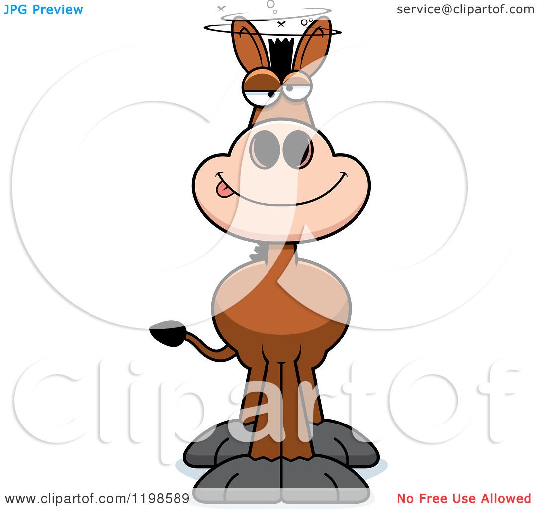 1080x1024 Cartoon Of A Drunk Donkey