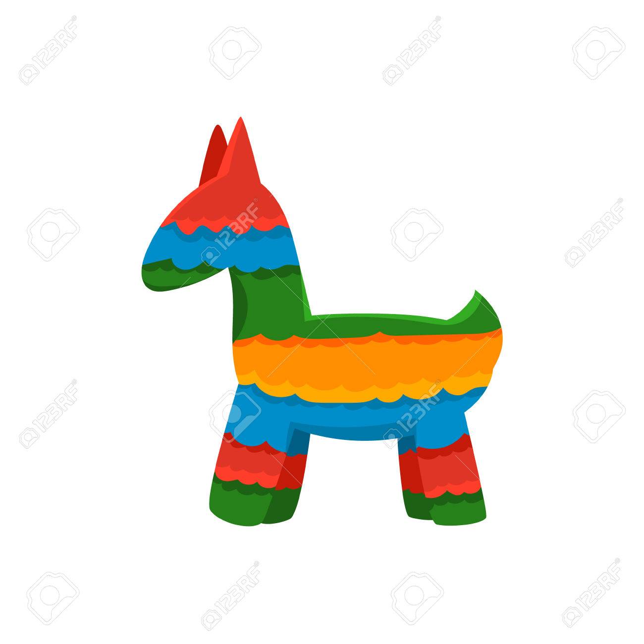 1300x1300 Traditional Mexican Pinata Isolated Flat Vector Cute Illustration