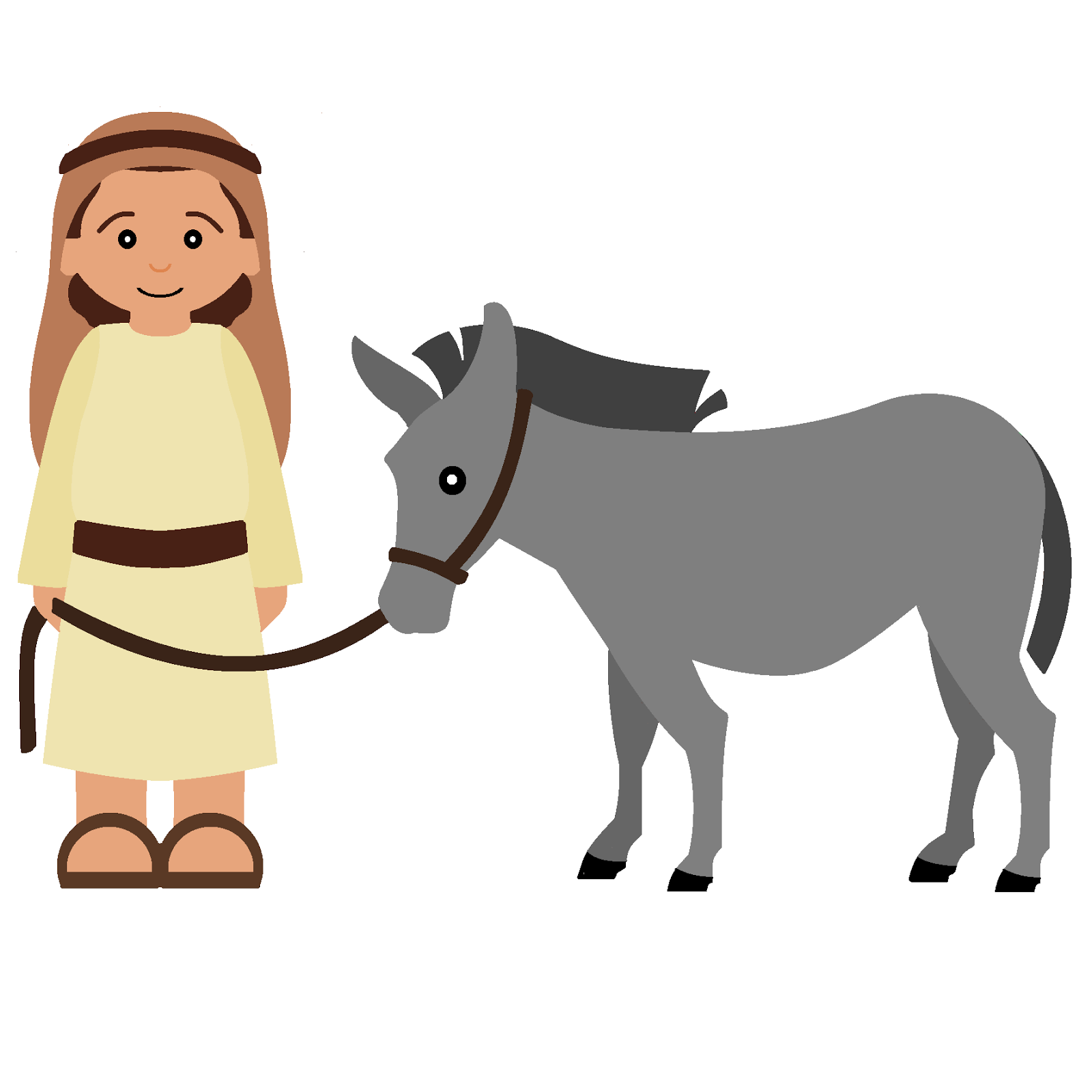 1600x1600 Mary And Joseph On A Donkey Clipart