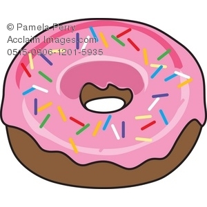 300x300 Clip Art Black And White Donut With Sprinkles Clipart