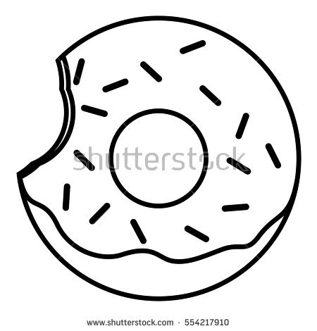 450x470 Donut With Sprinkles Clipart Black And White