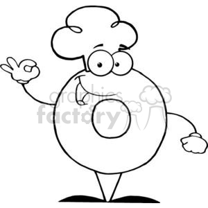 300x300 Royalty Free 3464 Friendly Donut Cartoon Character 380963 Vector