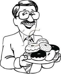 247x300 And White Man Holding A Tray Of Donuts