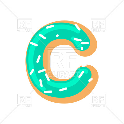 400x400 Letter C Donut Font Royalty Free Vector Clip Art Image