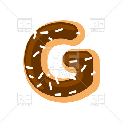 400x400 Letter G Donut Font Royalty Free Vector Clip Art Image