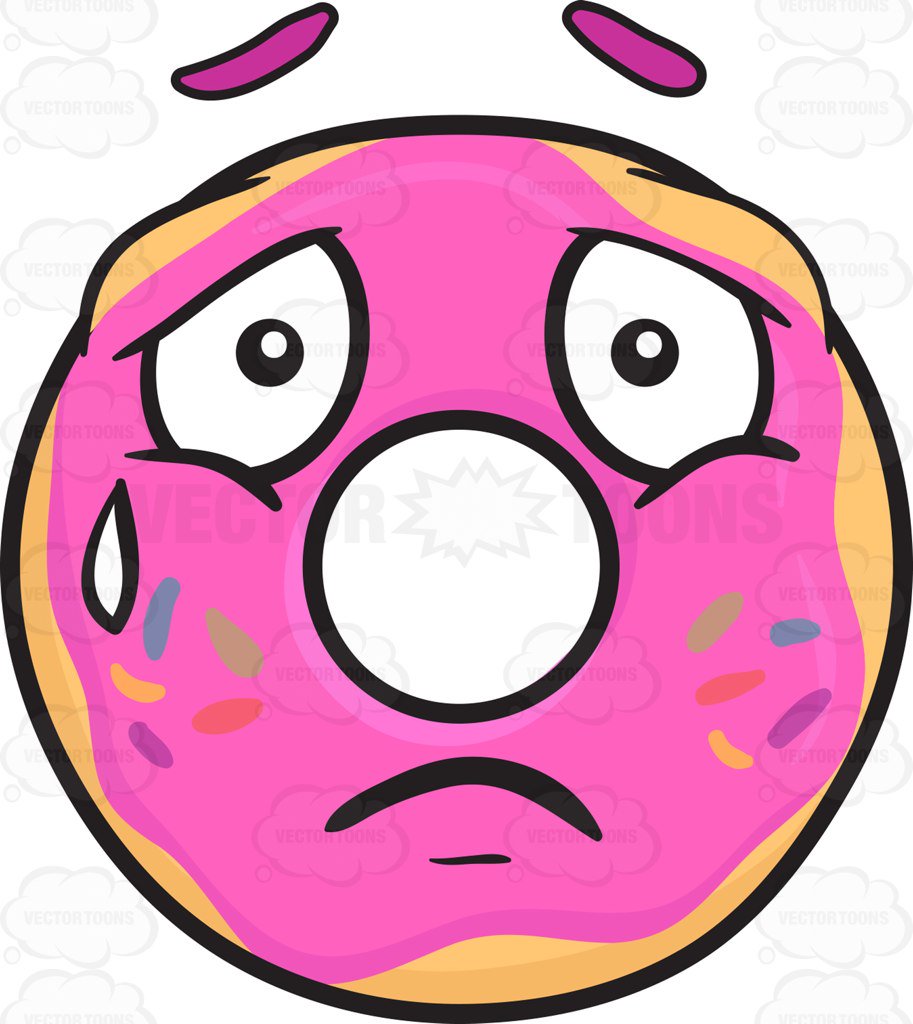 913x1024 Donut Expressing Sadness With A Tear Emoji Cartoon Clipart