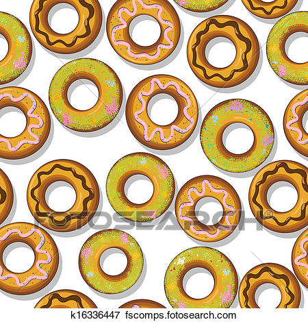 450x470 Clip Art Of Tasty Donuts Pattern K16336447