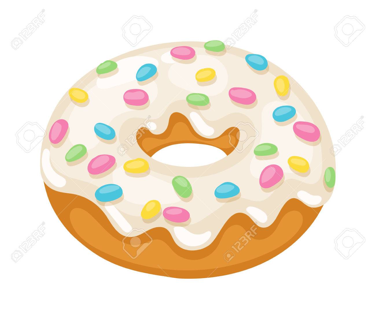 1300x1101 Cute Sweet Colorful Donut. Chocolate Or Cream Yummy Cookie Donuts