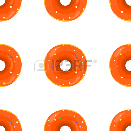 450x450 Donut Seamless Background Texture Pattern. Cute Donuts
