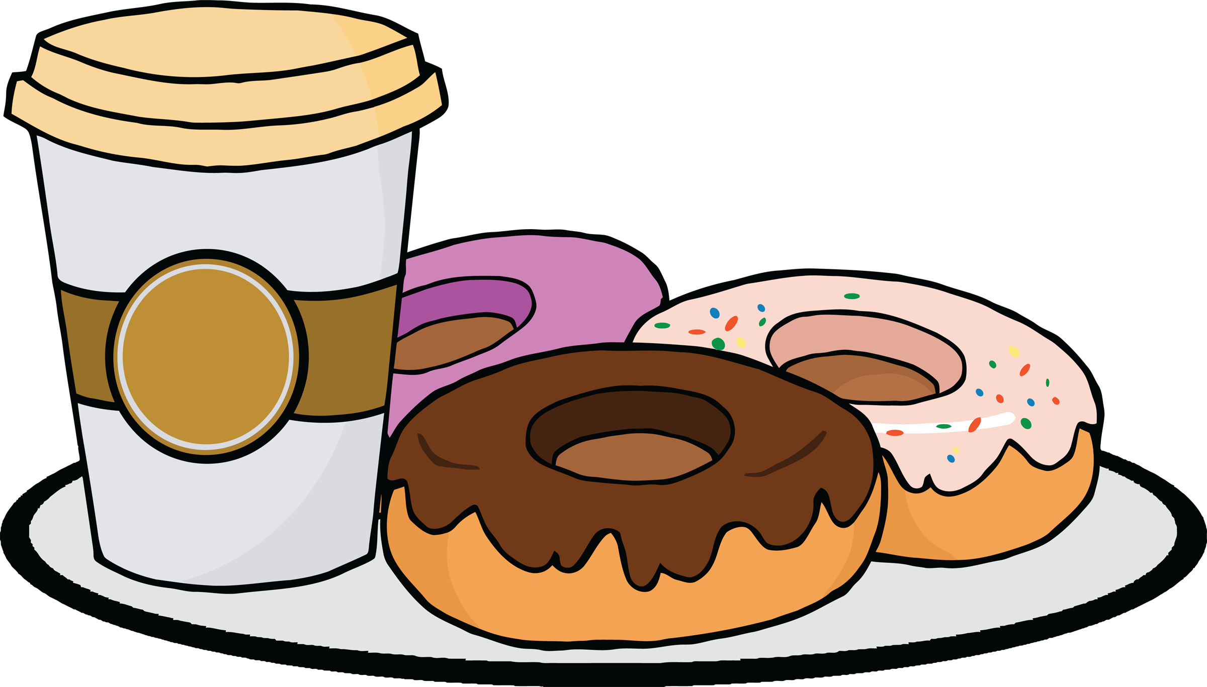 2400x1367 Funny Donut Clipart