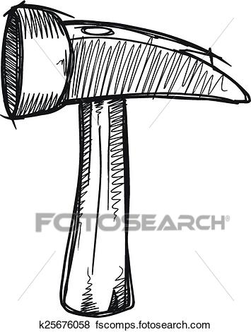 355x470 Clip Art Of Doodle Sketch Hammer Vector Art K25676058