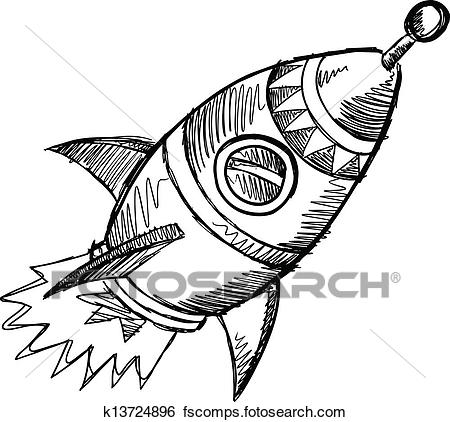 450x422 Clip Art Of Rocket Sketch Doodle Vector Art K13724896