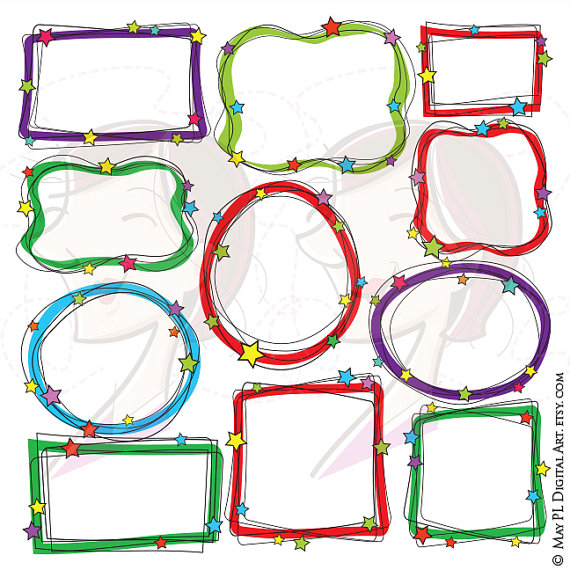 570x570 Doodle Frames Clip Art Handdrawn Christmas Borders Svg Great