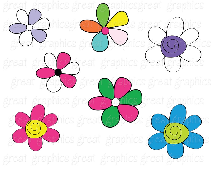 800x640 Doodle Flower Digital Clip Art Clipart Panda