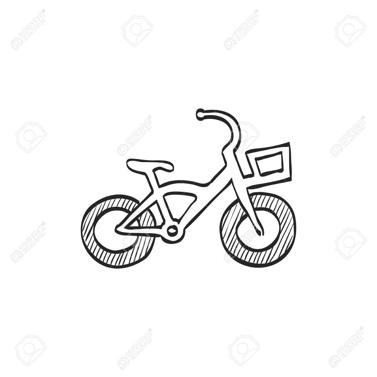 1300x1300 Kids Bicycle Icon In Doodle Sketch Lines. Playing Game Toy Royalty