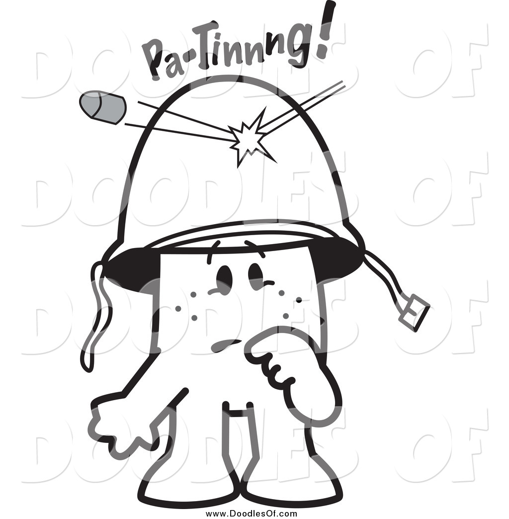 1024x1044 Vector Clipart Of Squiggle Doodle Guy Soldier Being Shot In