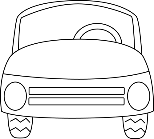 500x452 Black And White Car Clip Art