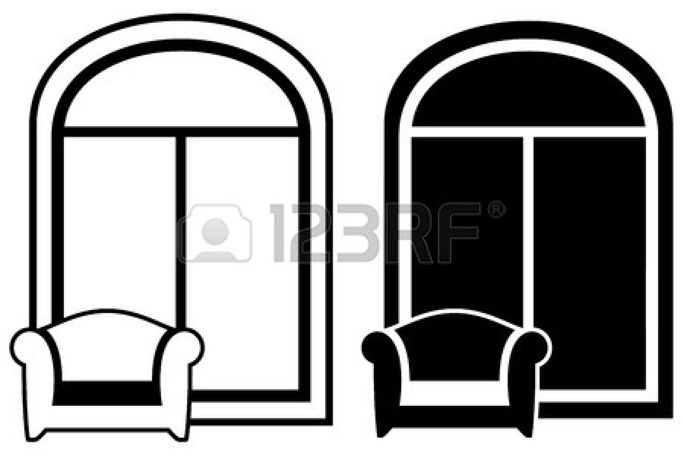 1350x918 Window Clipart Black And White