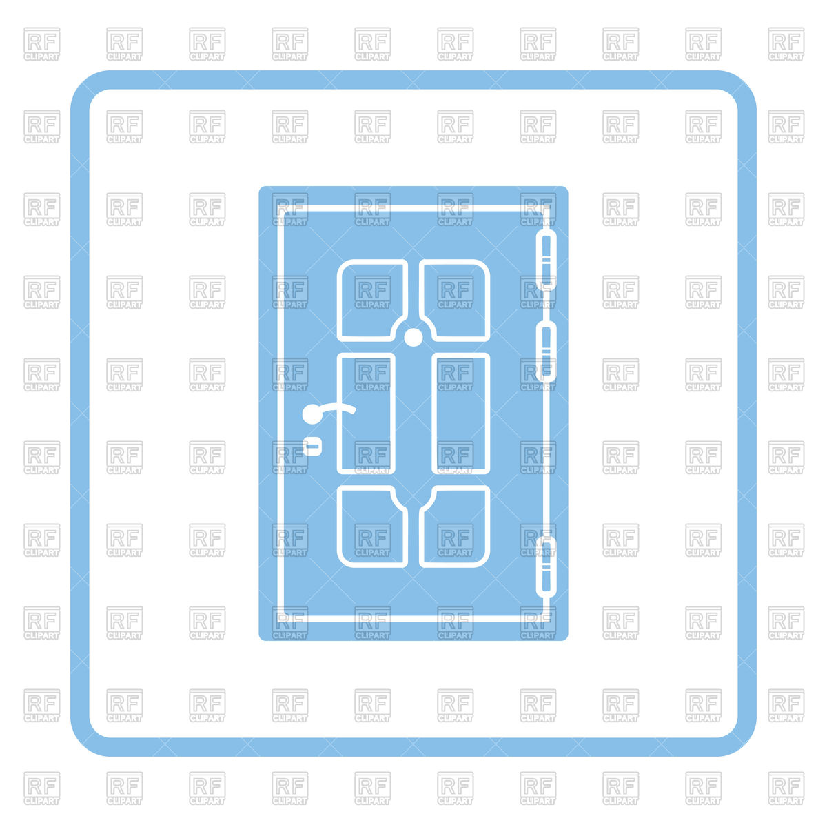 1200x1200 Apartments Door Blue Icon Royalty Free Vector Clip Art Image