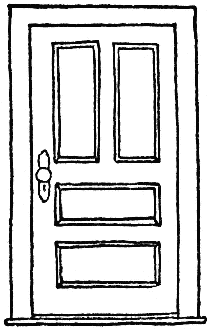 404x640 Closed Hinged Door Clipart Etc