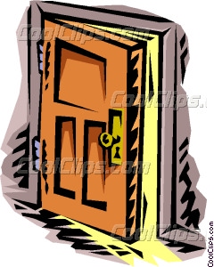 240x300 Door Ajar Vector Clip Art